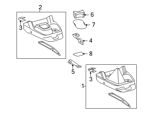 2009 Toyota Tacoma Console Mat Diagram for 58917-04010