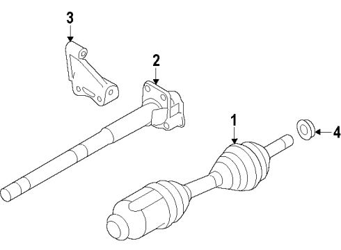 2011 Lincoln MKT Front Axle Shafts & Joints, Drive Axles Intermediate Shaft Diagram for BA5Z-3A329-A