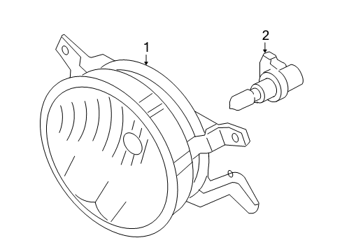 2005 Ford Mustang Bulbs Fog Lamp Assembly Diagram for 9R3Z-15200-B