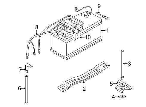 2008 BMW 128i Battery Positive Battery Lead Cable Diagram for 61129125032