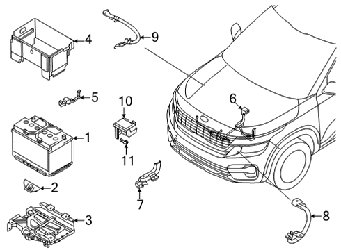 2021 Kia Seltos Battery Battery Wiring Assembly Diagram for 91850Q5240