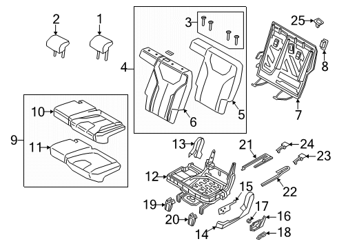 2022 Kia Telluride Second Row Seats Pad U Diagram for 89030S9000WK