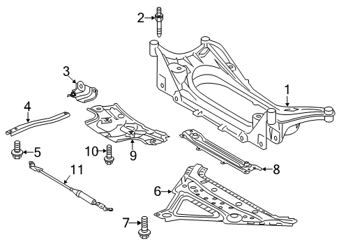 2020 Lexus RC350 Suspension Mounting - Front Center Brace Bolt Diagram for 90119-10636