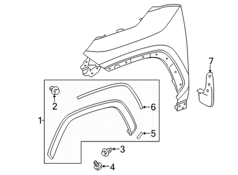 2022 Toyota Corolla Cross Exterior Trim - Fender Wheel Opening Molding Pad Diagram for 53854-0A010