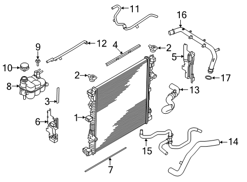 2020 Lincoln Aviator Radiator & Components Lower Hose Diagram for L1MZ-8286-J