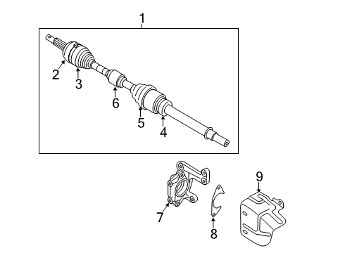 2021 Nissan Kicks Drive Axles - Front Shaft Assy-Front Drive, RH Diagram for 39100-5R00A