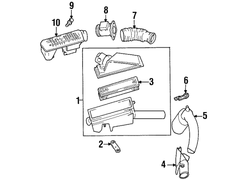 1999 Mercury Cougar Powertrain Control Outlet Tube Diagram for F7RZ-9B659-BA