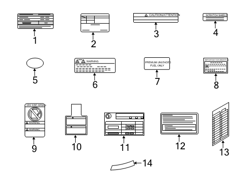 2014 Infiniti Q70 Information Labels Label-Fuse Block Diagram for 24313-1PP1B