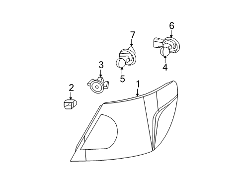 2008 Dodge Avenger Tail Lamps Lamp-Tail Stop Turn Diagram for 5303990AG