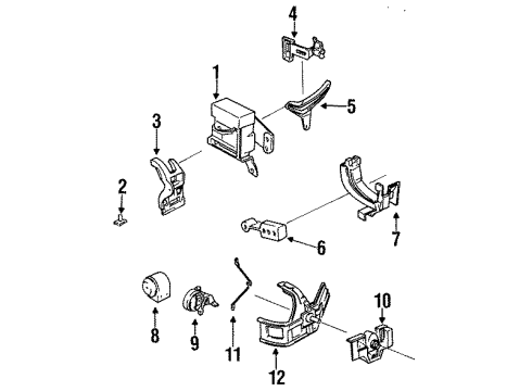 1993 Chevrolet Beretta Engine Mounting Brace-Trans Support Diagram for 22572022