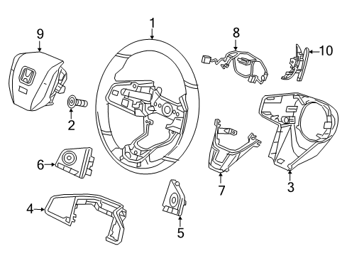 2017 Honda Civic Steering Column & Wheel, Steering Gear & Linkage Sw Assy, Paddle R Diagram for 78560-TEA-A81ZA