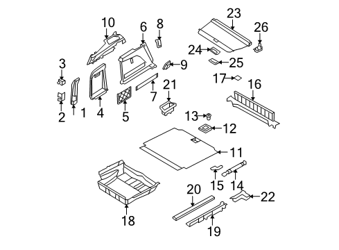 2008 BMW X5 Interior Trim - Rear Body Floor Carpet, Luggage Compartment Diagram for 51477253856