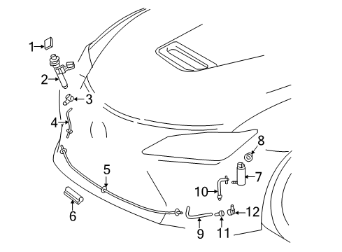 2021 Lexus RC F Washer Components Hose, HEADLAMP Clean Diagram for 85275-30080