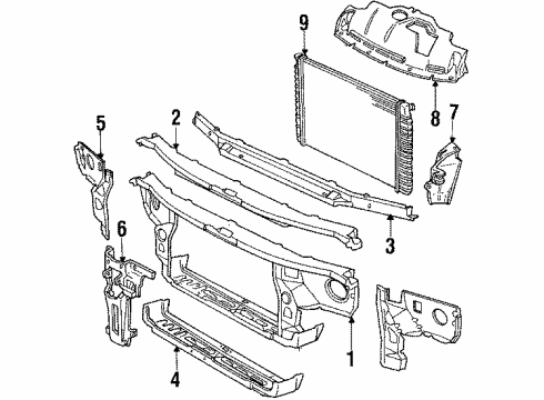 1989 Buick Reatta Radiator & Components, Radiator Support Hose Diagram for 3521233