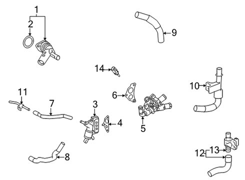 2022 Lexus NX350h Hoses & Pipes Outlet Pipe Bolt Diagram for 90105-06352