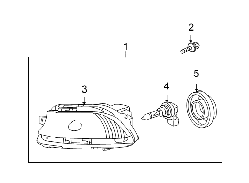 2009 Lexus LS460 Fog Lamps Lamp Unit, Fog Lamp, LH Diagram for 81221-50090