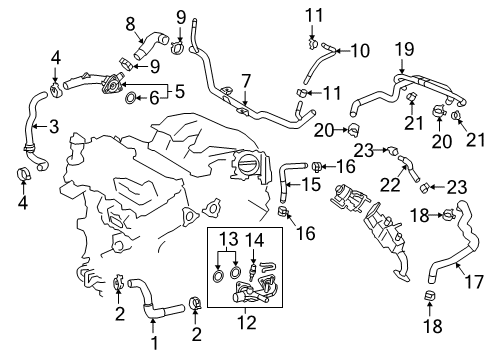 2018 Lexus RX450hL Hoses, Lines & Pipes Clip, Hose Diagram for 90466-27001