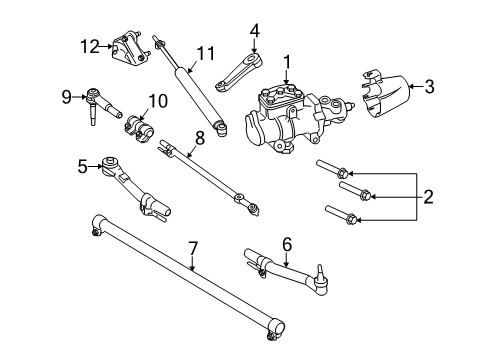 2012 Ford F-250 Super Duty Steering Column & Wheel, Steering Gear & Linkage Tie Rod Adjust Tube Diagram for 8C3Z-3281-D