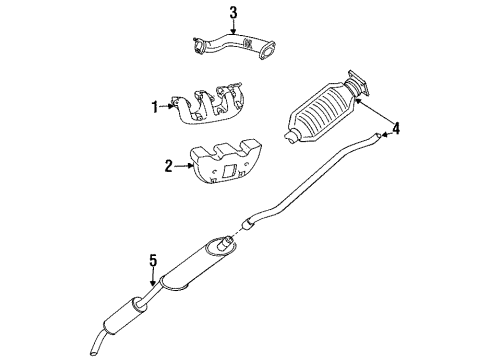 1999 Chrysler Town & Country Exhaust Manifold Catalytic Converter Diagram for 4809049AB