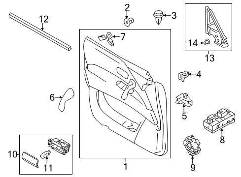 2022 INFINITI QX80 Interior Trim - Front Door SWITCH ASSY-POWER WINDOW, MAIN Diagram for 25401-6JS0A