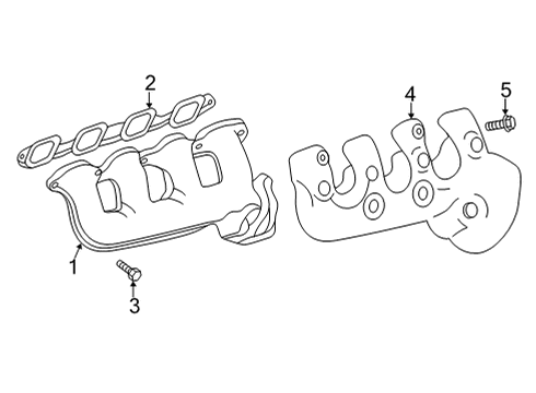 2021 Chevrolet Express 3500 Exhaust Manifold Exhaust Manifold Diagram for 12701715
