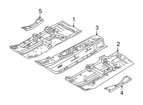 2010 Nissan Cube Pillars, Rocker & Floor - Floor & Rails Floor Front Diagram for G4321-1FGMA