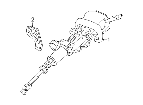 2007 Buick LaCrosse Steering Column, Steering Wheel Column Asm-Steering *Ebony Diagram for 25999449