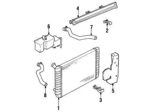 1993 Buick Regal Radiator & Components Reservoir-Coolant Recovery Diagram for 10239078