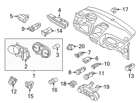 2015 Hyundai Tucson Automatic Temperature Controls Cluster Assembly-Instrument Diagram for 94011-2S100