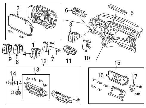 2016 Honda CR-V Tire Pressure Monitoring Switch Assembly, Power Tailgate Diagram for 35370-TX4-003