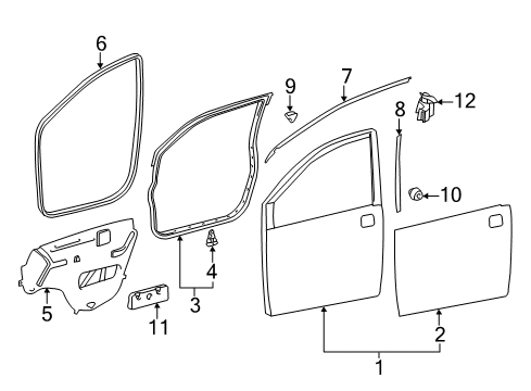 2020 Toyota Sienna Front Door Corner Trim Diagram for 67663-08010