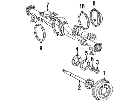 1991 Toyota Land Cruiser Rear Brakes Axle Shaft Diagram for 42311-60090