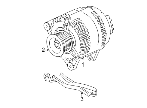 2005 Pontiac Vibe Alternator Bracket, Generator Pivot Diagram for 88972643