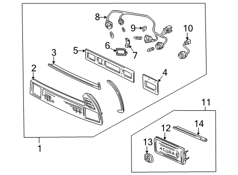 2004 Acura NSX Combination Lamps Socket, Turn Diagram for 33513-SL0-A01