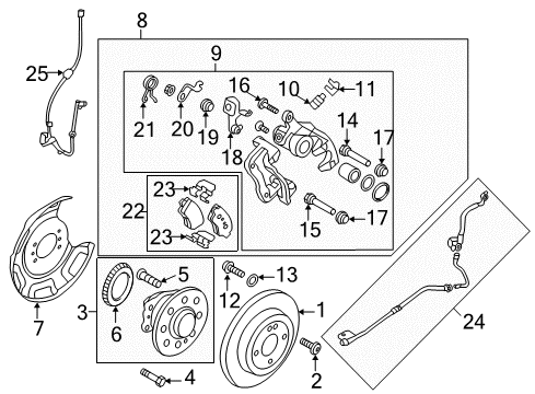 2012 Hyundai Accent Anti-Lock Brakes Sensor Assembly-Abs Front Wheel , R Diagram for 95671-1R000