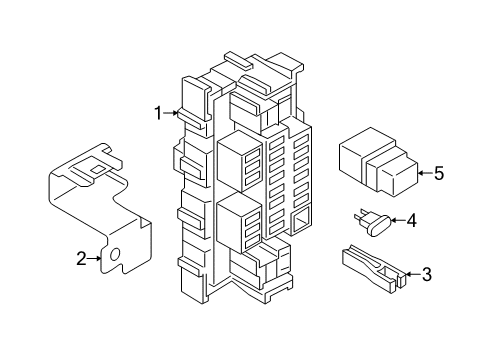 2015 Chevrolet City Express Fuse & Relay Fuse & Relay Box Bracket Diagram for 19316385