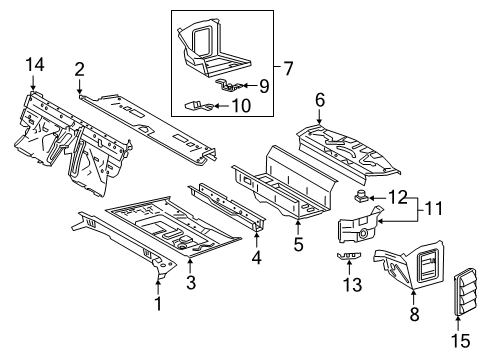 2020 Toyota GR Supra Rear Floor & Rails Floor Extension Bracket Diagram for 58313-WAA01