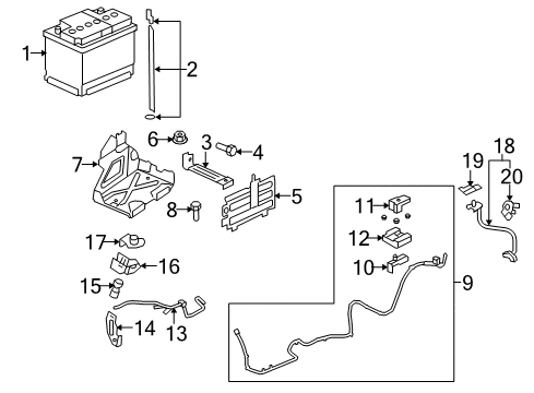 2013 Chevrolet Caprice Battery Hold Down Diagram for 92199344
