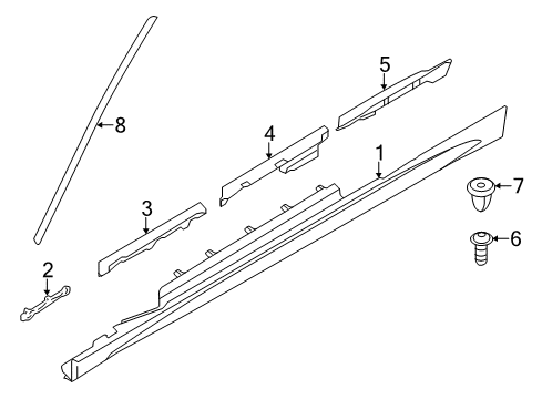 2019 BMW 430i Exterior Trim - Pillars, Rocker & Floor Seal, A-Pillar, Left Diagram for 51347295569