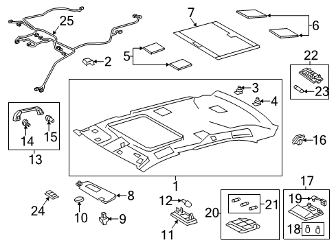 2013 Lexus LS460 Interior Trim - Roof Lamp Assy, Spot Diagram for 81360-50120-B0