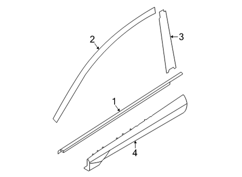 2022 Hyundai Santa Cruz Exterior Trim - Front Door MOULDING ASSY-FRT DR FRAME, RH Diagram for 82860-K5000