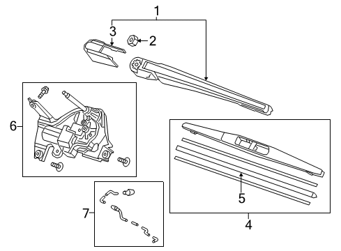 2021 Honda HR-V Wipers Rubber, Blade (250Mm) Diagram for 76622-T7A-003