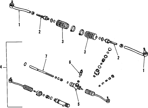 1988 Nissan 300ZX P/S Pump & Hoses, Steering Gear & Linkage Rack Power Steering Diagram for 49271-21P00