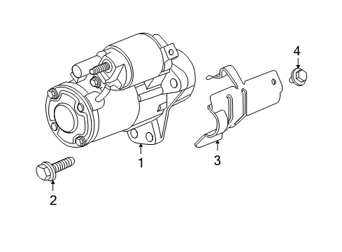 2007 GMC Acadia Starter Heat Shield Bolt Diagram for 11609376