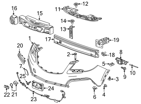 2015 Buick Encore Front Bumper Center Support Diagram for 42491933