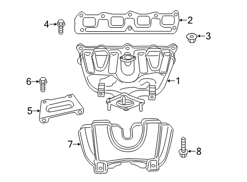 2012 Chrysler 200 Exhaust Manifold Manifold-Exhaust Diagram for 4693342AE