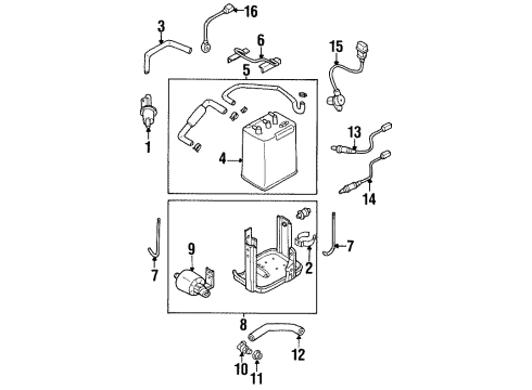 1999 Kia Sportage Powertrain Control PCV Valve Diagram for KB60313890