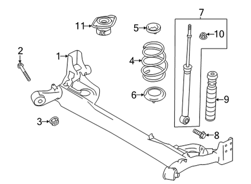 2021 Nissan Versa Rear Suspension, Suspension Components Bumper Assy-Bound, Rear Suspension Diagram for 55240-5EE0A