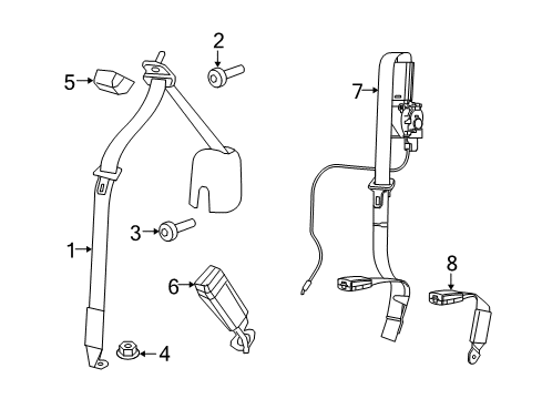 2018 Jeep Wrangler Seat Belt Nut-HEXAGON FLANGE Diagram for 6508792AA