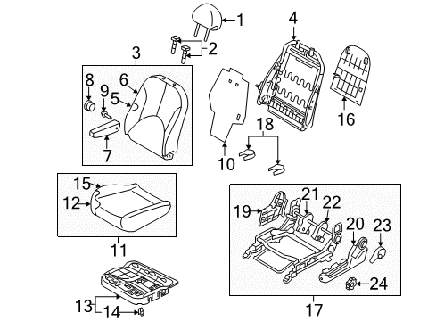 2011 Hyundai Accent Front Seat Components Cushion Assembly-Front Seat, Driver Diagram for 88100-1E132-MWS